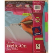Avery Durable Write-On Plastic Dividers, 5-Tab