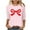 Pink, variant on Dgankt Valentine's Day Shirts for Women Print Loose-Fit Crew Neck 3/4 Sleeve T-Shirt Pullover Womens Tops,Sizes S-3XL