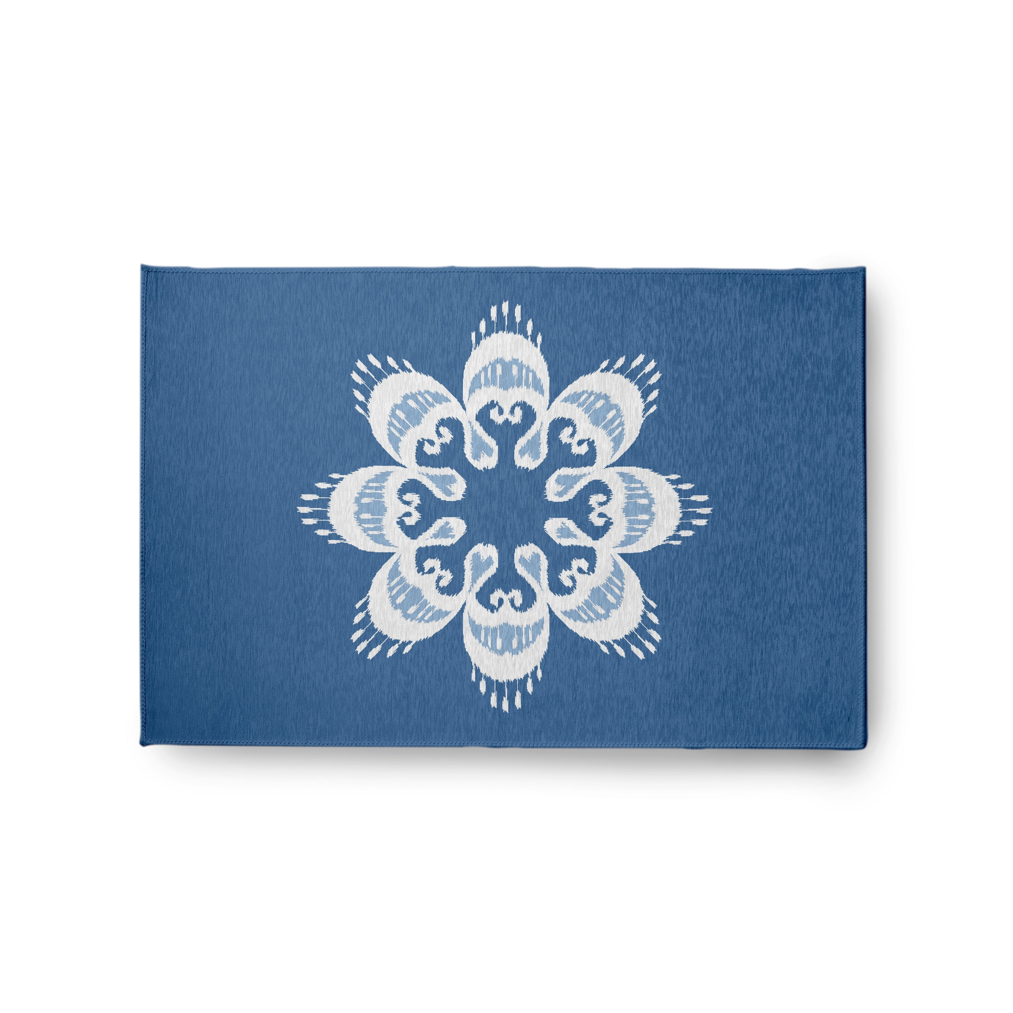Simply Daisy 2' x 3' Sage Green Ikat Mandala Chenille Rug
