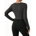 thumbnail image 3 of MOYIKO V Neck Long Sleeve Shirts for Women Fitted Thermal Undershirts Lightweight Trendy Tops, 3 of 7