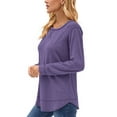 thumbnail image 5 of Fantaslook Womens Fall Tops Long Sleeve Shirts Casual Tunic Top Basic T Shirts Tees, 5 of 8