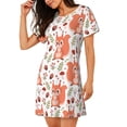 thumbnail image 2 of Easygdp Squirrel And Camisón de manga corta para mujer, informal, estampado, 2 of 6