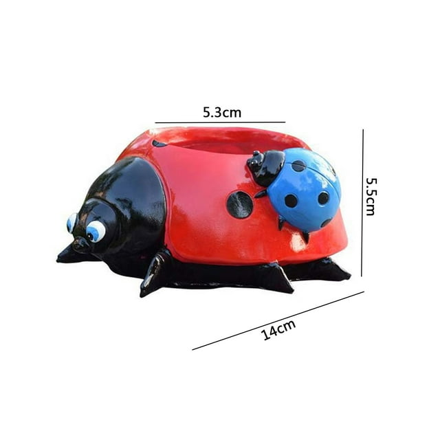 Outdoor Resin Flower Pot Garden Decoration with Simulation Insect Design for Yard, Patio, or Front Entrance