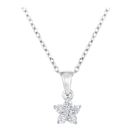 Tilo Jewelry 925 Sterling Silver CZ Flower Birthstone Pendant Necklace 16 Inch | April | Women, Men, Unisex