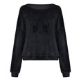 thumbnail image 2 of Conairie Women Halloween Sweatshirts Crewneck Ghost Pumpkin Print Loose Cute Sweater Spooky Season Long Sleeve Pullover Tops Winter Outfits Clothes Black L, 2 of 4