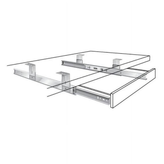 Knape & Vogt Kv8250 P16 16 In. Variable Height Pencil Drawer Slide - Anochrome