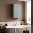 thumbnail image 6 of 27 Inch Laundry Room Cabinets Wall Mounted, Solid Wood Over The Toilet Storage Cabinet, Bathroom Organizer Cabinets with 2 Shaker Door & Shelves, Easy to Assemble for Kitchen, Garage - Dark grey, 6 of 7