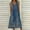 Blue#womens plus sundress, variant on Moxiu Beach Vacation Sundresses for Women Sleeveless Tank Dresses 2025 Summer Plus Size Dress Casual Button V Neck Boho Floral Midi Dress Multicolor,L