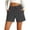 Dark Gray, variant on Vivianyo HD Women's Drawstring Elastic Waist Faux Denim Shorts, Loose Fit Pull On Casual Shorts with Pockets, Women's Black, Sizes S-3XL