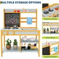 thumbnail image 5 of EastVita Outdoor Wood Mud Kitchen, Potting Bench w/Garden Bed, See-Through Planter Box, Removable Sink & Faucet, Gardening Toys ＆ Storage Shelf, Toddler Playset, 5 of 7