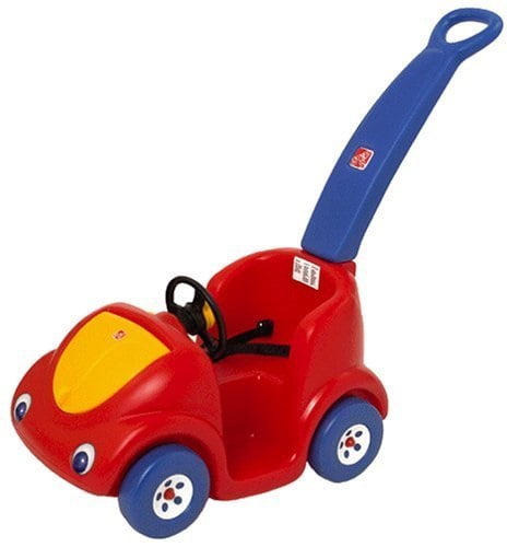 kids pushing car