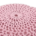thumbnail image 3 of Noble House Round Texture Fabric Pouf, Pink, 3 of 5