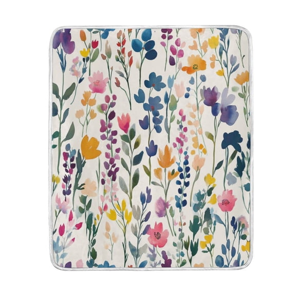 Wobogo Colorful Abstract Flower Flannel Fleece Bed Blanket as Bedspread Coverlet Sofa blankets (80x60in) Soft Lightweight Warm and Cozy