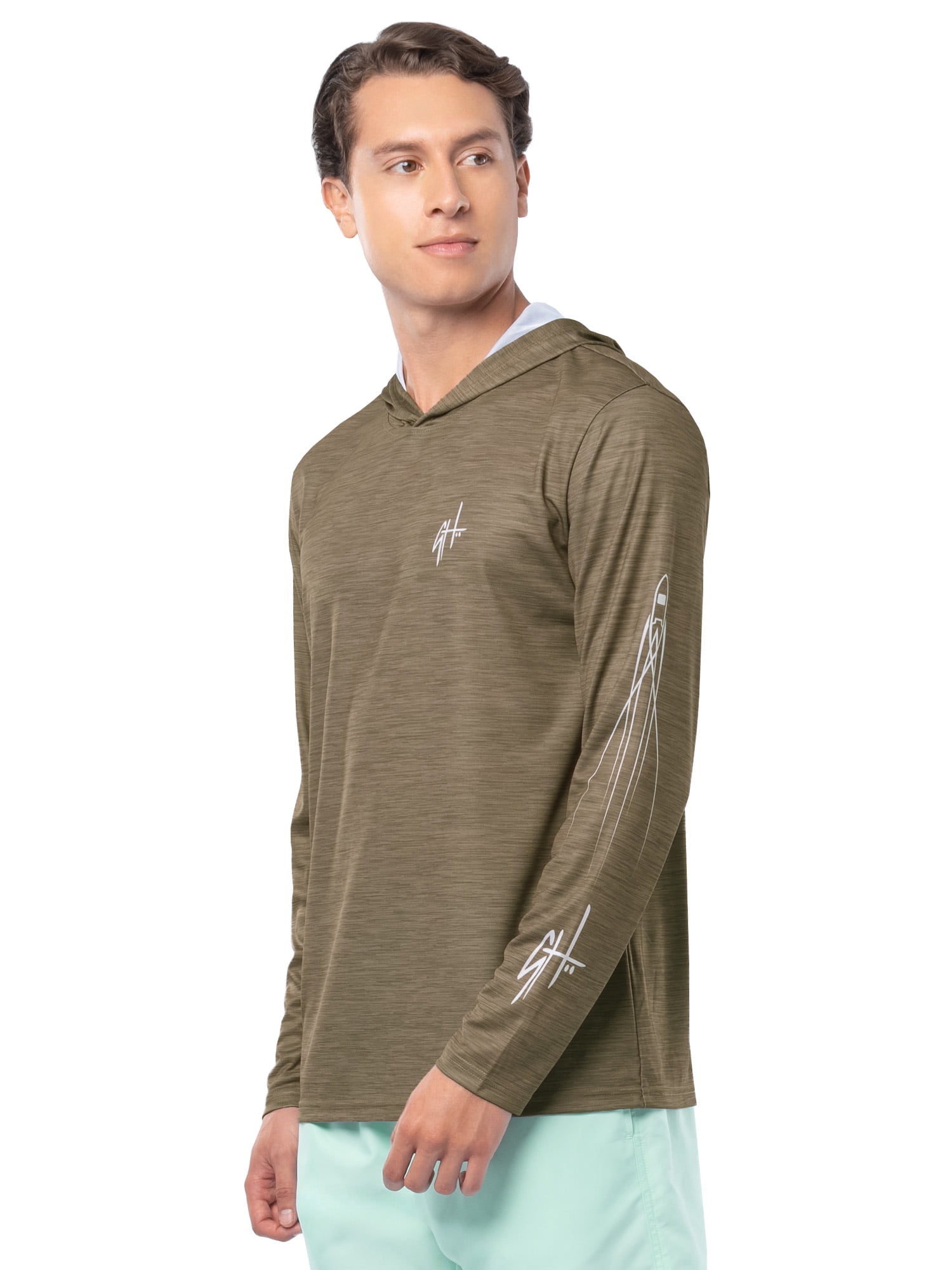 GH BY GUY HARVEY Men's Long Sleeve Sun Protection Speckled Trout Hoodie