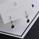 thumbnail image 1 of Pendientes blancos, cristales negros, pendiente de diamantes negros chapados en oro, 1 of 5