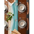 thumbnail image 5 of Turquoise Table Runner Ocean Wave Stripes Modern Abstract Beach Tablerunners 13 x 72 Inch, Table Decorations Tabletop Scarf for Summer Gathering Holiday Farmhouse Kitchen Dining Decor, 5 of 6