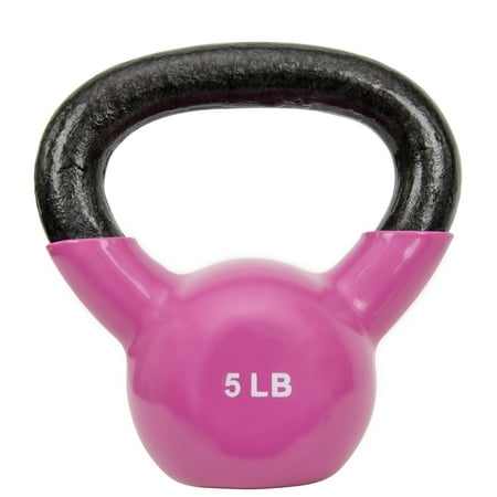 Sunny Health & Fitness 5 LB Kettlebell Vinyl Coated Weight for Full Body Workout, Squats, Strength, and Core Training, NO. 066-5