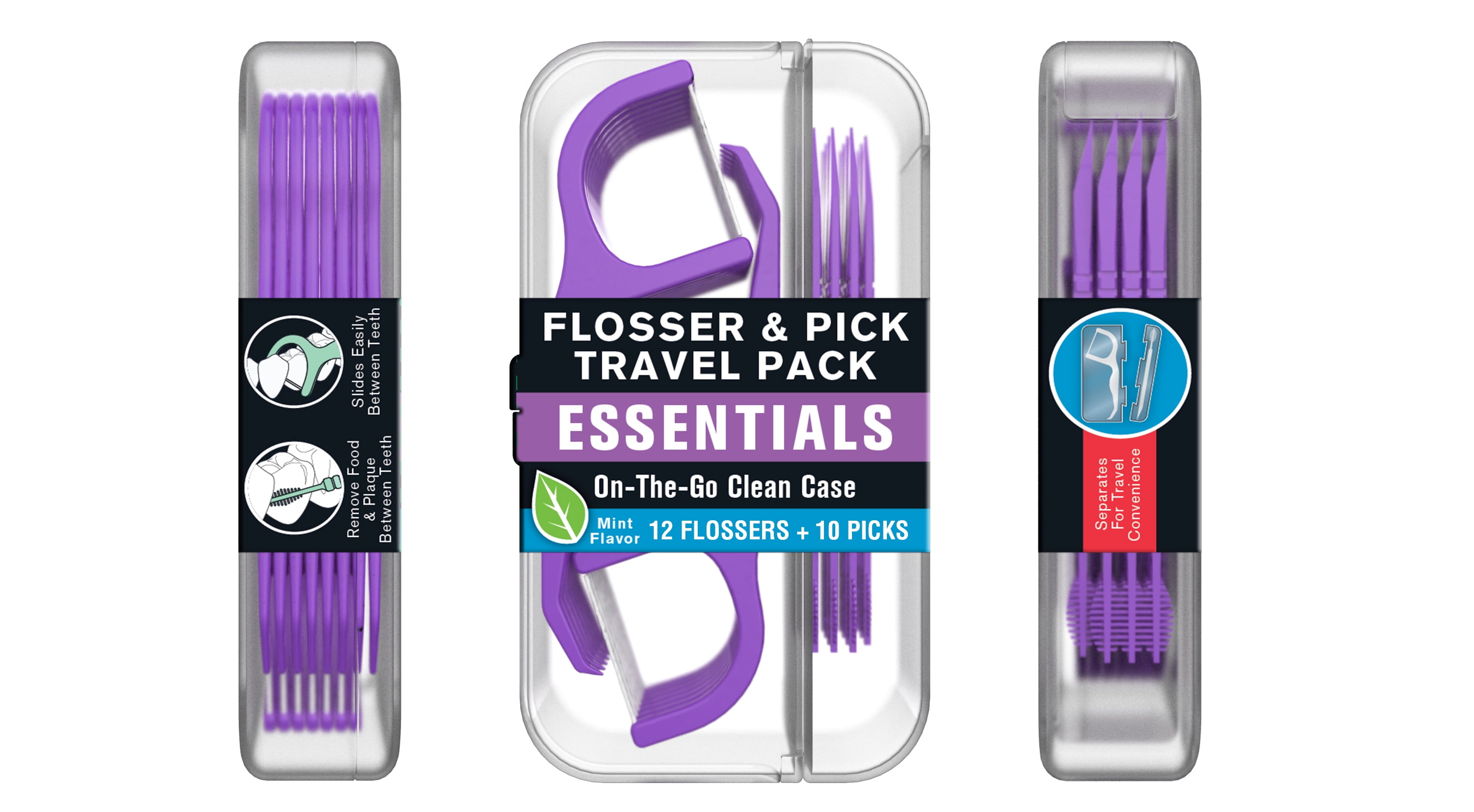 dental floss pick with travel case