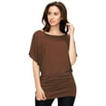 thumbnail image 3 of Made by Johnny Women's Boat Neck Short Sleeve Dolman Drape Top M RUST, 3 of 6