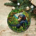 thumbnail image 5 of A Primate Safari Chimpanzee Stained Glass Style Ceramic Ornament, African Animals Christmas Gift and Decor, 5 of 6