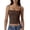 Coffee, variant on Women's Square Neck Spaghetti Strap Cami Tops Form Fitting Cropped Solid Color Basic Layering Sleeveless Undershirts Summer Daily Casual Camisoles(Blackish Green, S)
