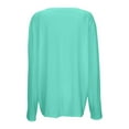 thumbnail image 5 of Women Blouses Thick Womens Shirt Womens round Neck Tops Fall Shirts Trendy Long Sleeved Athletic Shirts Women Long Sleeve Camisole for Compression Sleeve Fitness Tee Plaid Jackets Mint Green M, 5 of 5