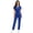 Blue, variant on Women's Scrubs Jumpsuit with Multiple Pockets V-neck Short Sleeve One Piece Nurse Uniform Workwear Navy Blue S