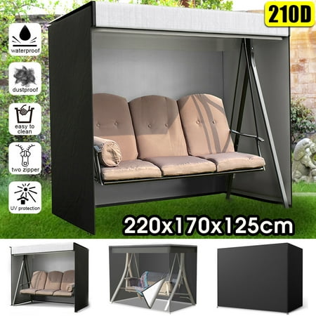 Swing Seat Covers 3-Seater Swing Seat Chair Hammock Cover Outdoor Garden Patio Furniture Dust Cover Waterproof Sun Protection Cover Moisture-proof Protection ()