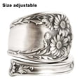 thumbnail image 5 of bestolf Sunflower Spoon Adjustable Ring Boho Vintage Finger Open Ring Extendable Wrap Bands for Women Men Jewelry, 5 of 7
