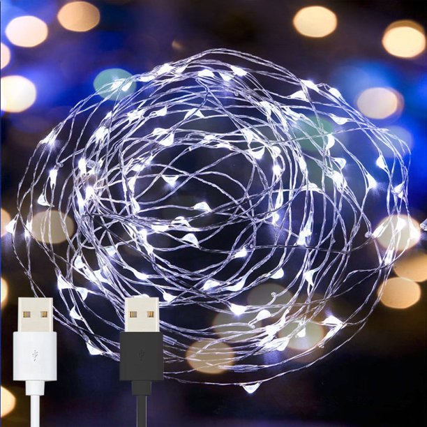 Cable de cobre LED para fiesta de cumpleaños, luces de cuerda, fiesta de jardín de hadas, decoración navideña al aire libre, 1 M / 2 M / 3 M / 5 M / 10 M / 20 M