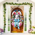 thumbnail image 2 of YWIYIUD 1PC Happy Easter Door Cover Easter Decorations, 71x35 Inch Easter Rabbit Eggs Door Banner Welcome Easter Banner Spring Theme Rabbit Door for Front Door Wall Indoor Outdoor Home Decor, 2 of 5