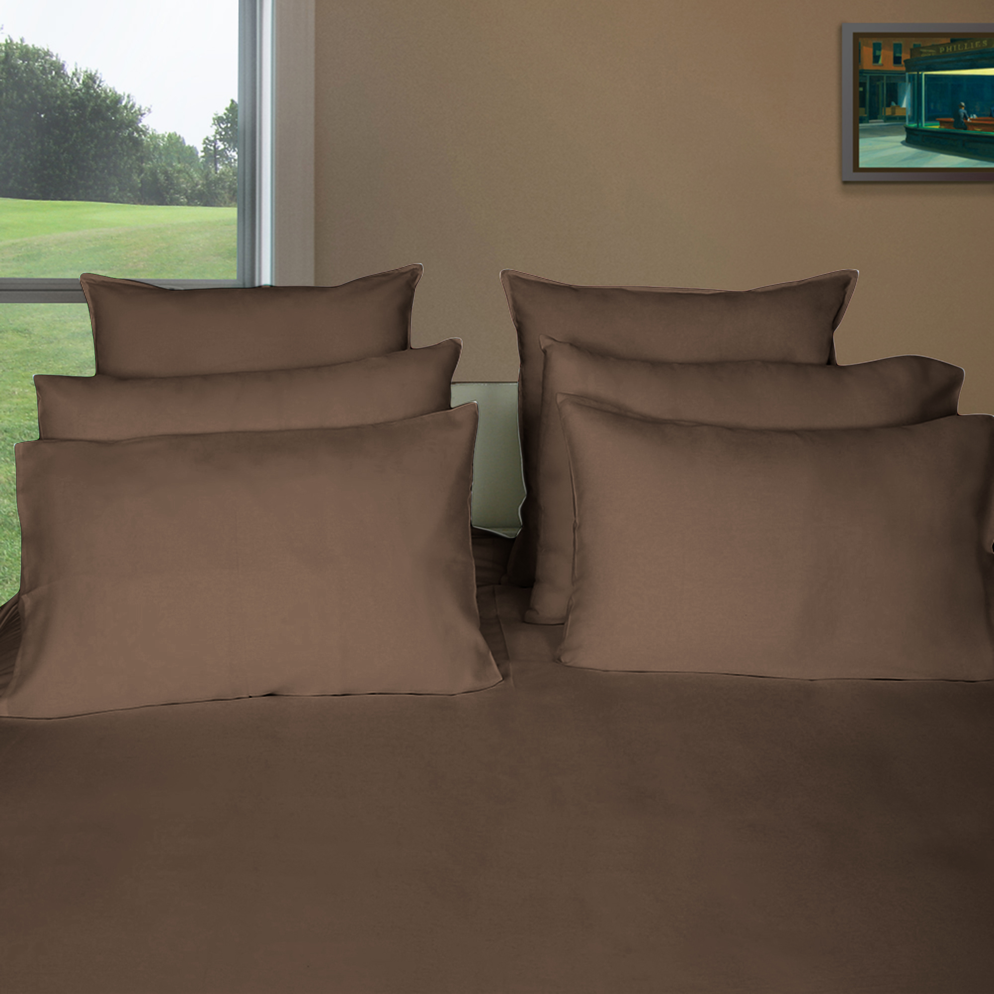 Details about / Home Fitted Sheet+2 PIllow Case Extra Deep Pocket Solid Colors US Queen