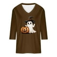 thumbnail image 5 of PNTUTB Women's Fashion St. Patrick's Day Printed 3/4 Sleeve Tops V-Neck Tops Blouse, 5 of 6