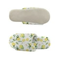 thumbnail image 5 of COEQINE Lemon Lily White Womens Fuzzy Slippers House Shoes Open Toe Indoor Slippers Soft Lightweight Quiet Fluffy Slides Machine Washable Footwear for Ladies Her Mom, 36-37, 5 of 7