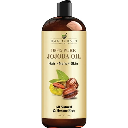 Handcraft Jojoba Oil 12 fl. oz – 100% Pure & Natural Jojoba Oil for Skin, Face and Hair – Deeply Moisturizing Anti Aging Jojoba Oil for Men and Women