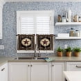 thumbnail image 5 of Western Stars Brown Kitchen Curtains and Valances Set, 3 Piece Kitchen Curtains Set 24 Inch Length, Farmhouse Country Vintage Wood Grain Rod Pocket Curtains Tier Farmhouse Window Curtains, 5 of 6