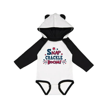 

Inktastic 4th of July Snap Crackle Boom with Red and White Fireworks Gift Baby Boy or Baby Girl Long Sleeve Bodysuit