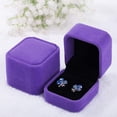 thumbnail image 3 of 3 Pack Velvet Ring Boxes, Earring Pendant Jewelry Case, Ring Earrings Gift Boxes, Jewelry Display (Purple, Ring Box), 3 of 4