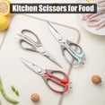 thumbnail image 3 of 2 Pcs Heavy Duty Kitchen Shears for Food, Come Apart Design, Scissors with Magnetic Holder, Stainless Steel Multi-function Food Cooking Fridge (White and Blue), 3 of 3