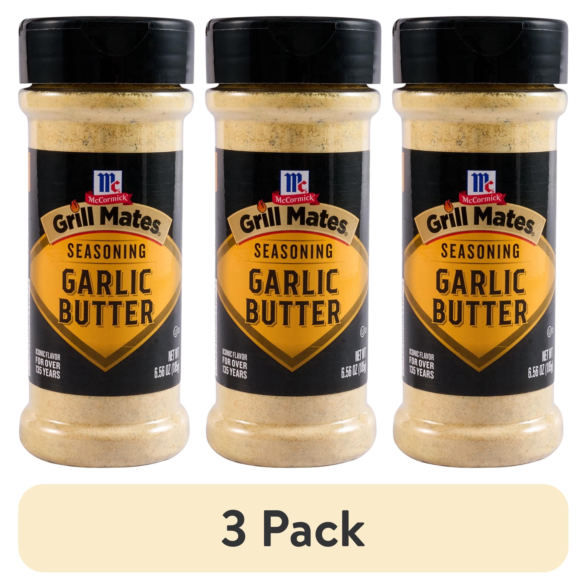 (3 pack) Grill Mates Garlic Butter Seasoning, 6.56 oz Bottle