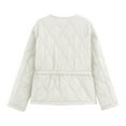 thumbnail image 4 of YueHuiYing Women's Floral Printed Quilted Jacket Long Sleeve Lightweight Jacket Fall Winter Casual Outerwear, 4 of 6