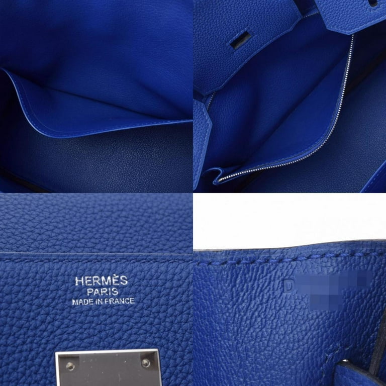 Authenticated Used HERMES Hermes Birkin 30 Blue Electric Palladium Hardware  D Engraved (around 2019) Ladies Togo Handbag 