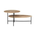 thumbnail image 4 of Linon Devyn Two Tiered Wood and Metal Coffee Table in Natural and Black, 4 of 14