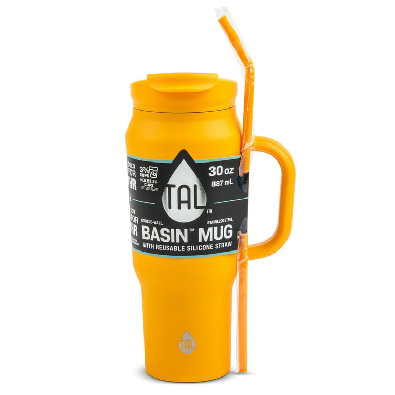 TAL Stainless Steel Basin Water Bottle 30oz, Orange 