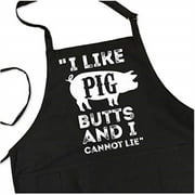 I Like Pig Butts and I Cannot Lie Apron - Funny BBQ Grill Apron - 1 Size Fits All Chef Quality Poly/Cotton with Pockets, Adjusta
