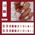 thumbnail image 4 of 24 uñas postizas navideñas cortas, uñas adhesivas rojas con purpurina, diseño de caja de regalo, uñas postizas extraíbles, regalos de arte de uñas navideño, 4 of 4