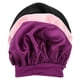 thumbnail image 3 of Gorro de dormir de satén para niños, 3 piezas, banda elástica ancha, redondo, para el cuidado del cabello, 1 pieza en morado, negro y rosa., 3 of 6