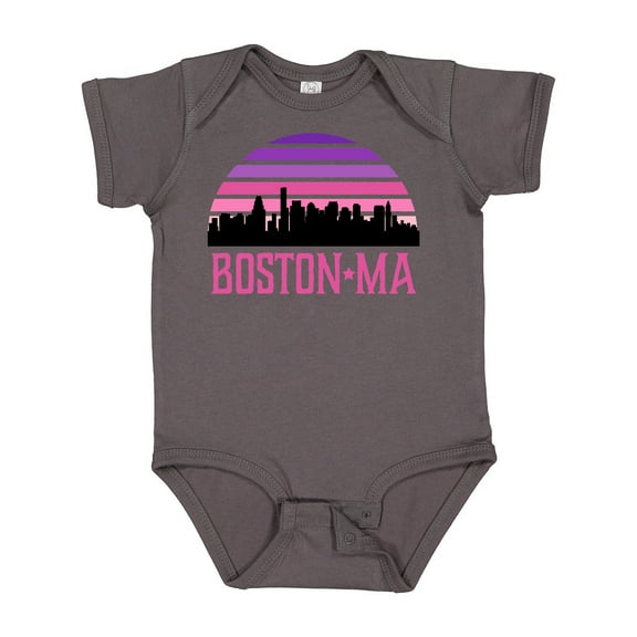 Inktastic Boston Gifts for Kids Retro Skyline Girls Baby Bodysuit
