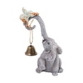 thumbnail image 1 of Estatua de elefante, figura de animal, adorno para dormitorio, escritorio, sala de estar, boda, resina Con campana 8x19cm, 1 of 9