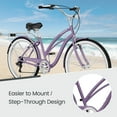 thumbnail image 3 of MOONCOOL 24/26 Inch Beach Cruiser Bike, 7 Speed Step-Through Frame Adult Bicycle, City Bike Commuter Bicycle with Front & Rear Fenders, Rear Cargo Rack for Men, Women, 3 of 13